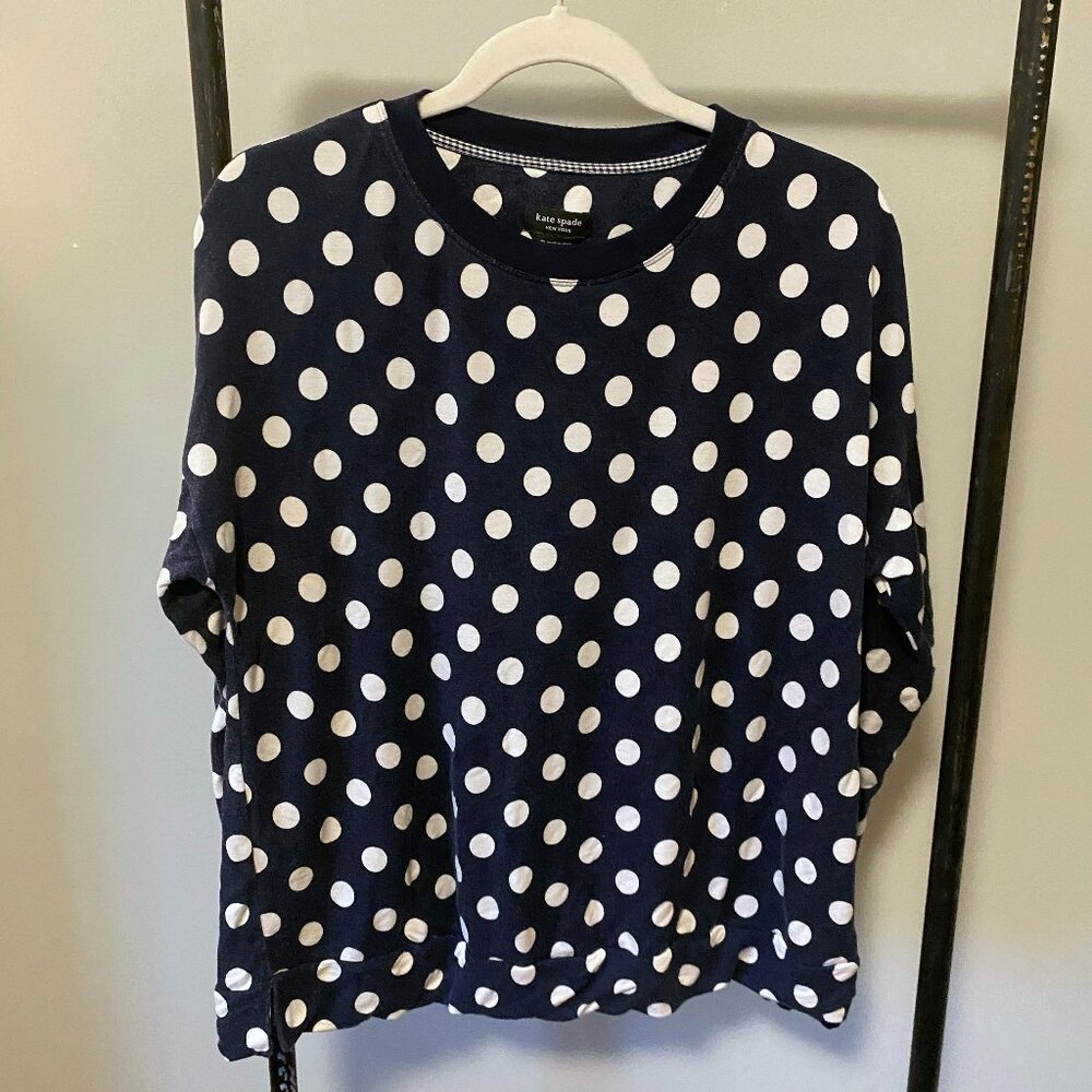 Kate Spade New York navy polka dot pajama set, M